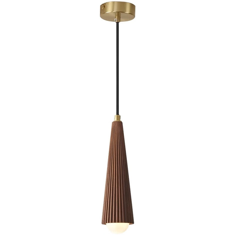 Willbuyshop QIU SHAN Pendant Light - Vintage Walnut & Brass Single Head