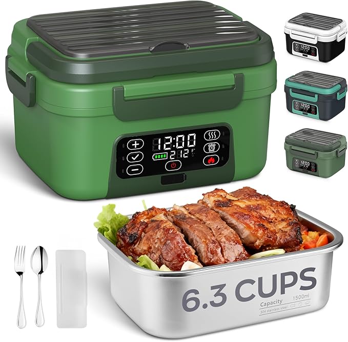 Rechargeable Heated Lunch Box with Large Capacity