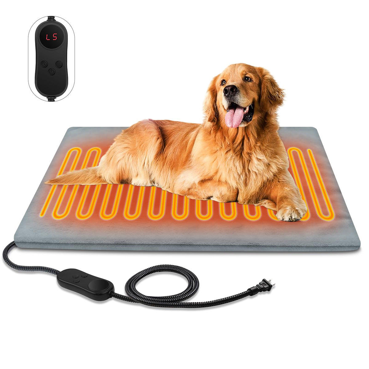 Outdoor Pet Heating Pad for Dogs & Cats, Waterproof Heated Mat
