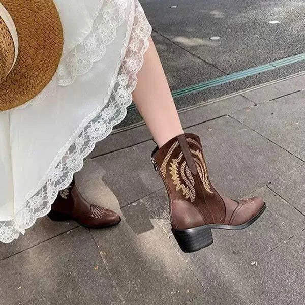 Women’s Western Embroidered Fashion Ankle Boots