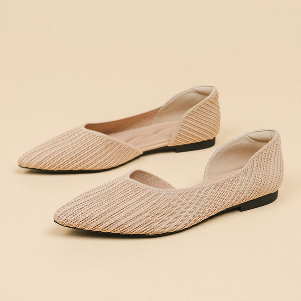 Women's Pointed Toe Slingback Flats Heel Sandals, Closed Toe, With Arch Support, Dress Pumps