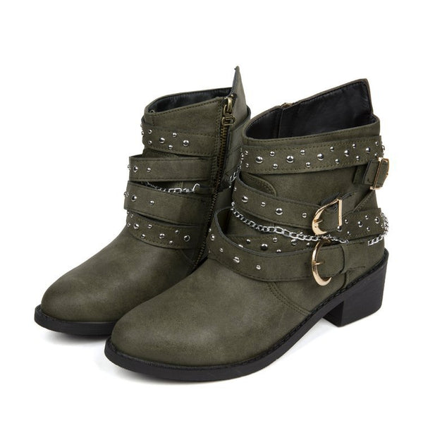 Women's Fashionable Low Heel Color Block Fashion Boots