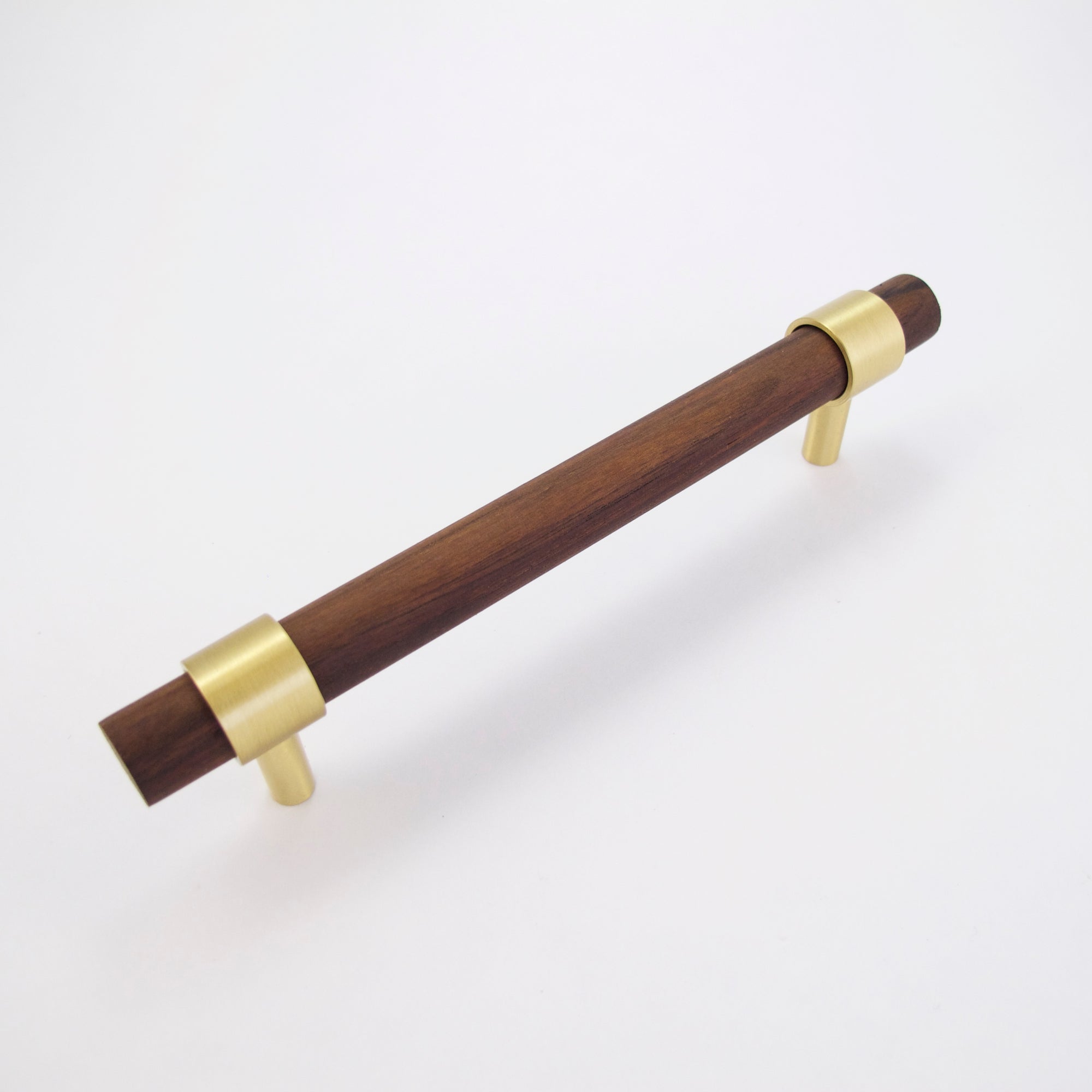 Walnut & Beech Wooden Liberty Hardware Cabinet Pulls With Brass Base
