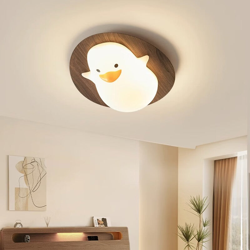 Willbuyshop Full-Spectrum Kids Room Ceiling Light - Cartoon Walnut Wood Style