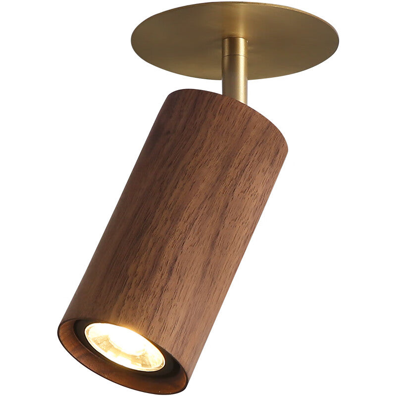 Willbuyshop Surface-Mounted Spotlight - Modern Japanese Wood & Brass