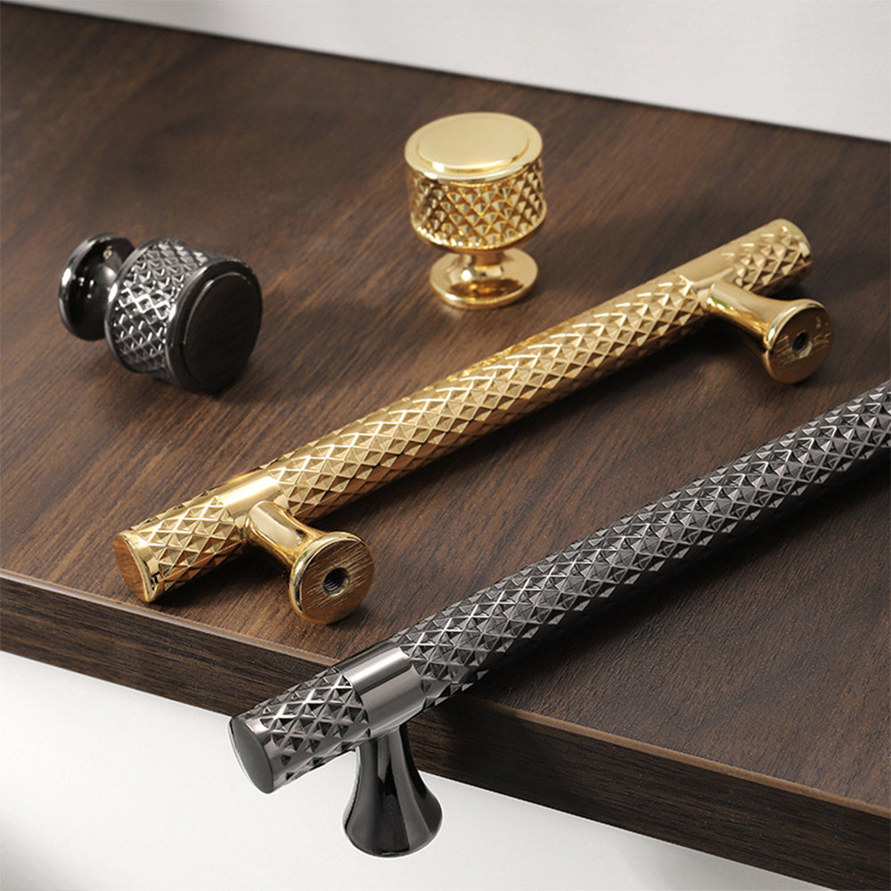 Shiny Modern Zinc Alloy Titanium Gold Black Door Handles