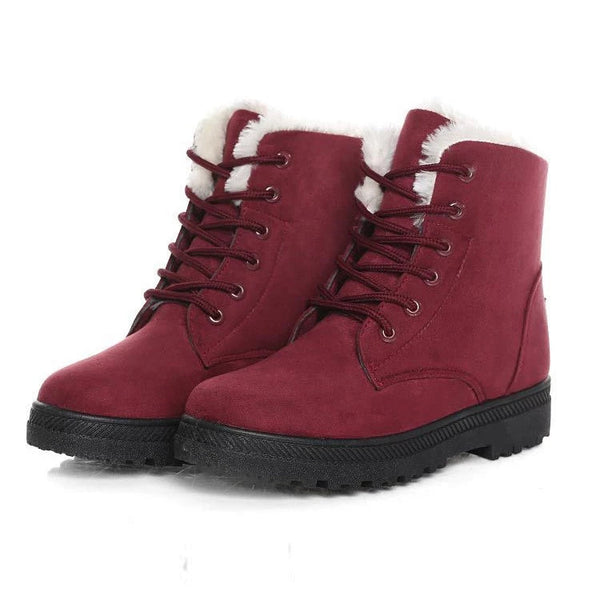 Womens Keep Warm Flat Ankle Snow Boots