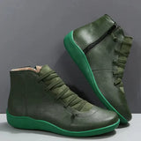 Round Toe Zipper Casual Ankle Boots for Bunions