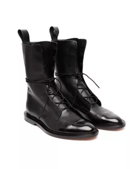 Women Comfy Lace Up Wedding Flat Heel Boots