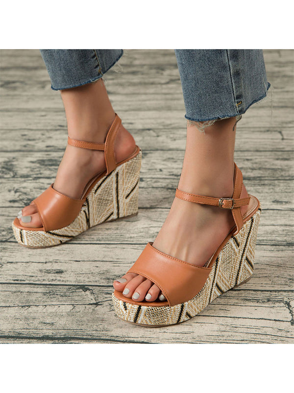 Womens High Wedge Platform Heels Roman Sandals