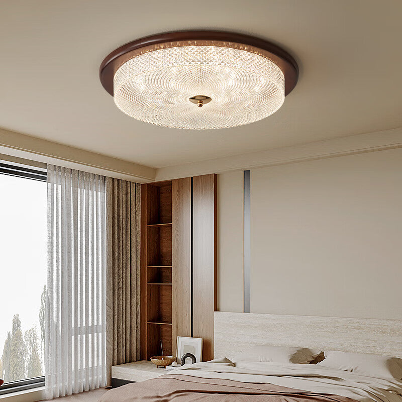 Willbuyshop Vintage Chinese Ceiling Light - Full-Spectrum Eye-Care Walnut Wood