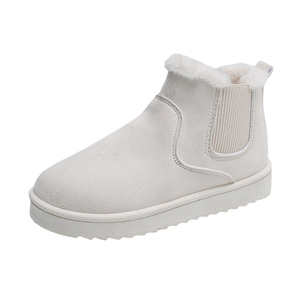 Women's Winter Plain Slip On Snow Boots