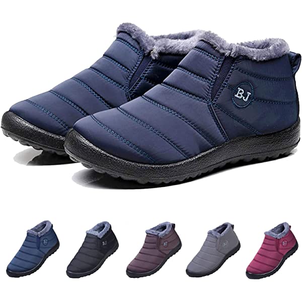 Womens Winter Snow Boots Fur Lined Warm Ankle Boots Slip On Waterproof Outdoor Booties Comfortable Shoes for Women