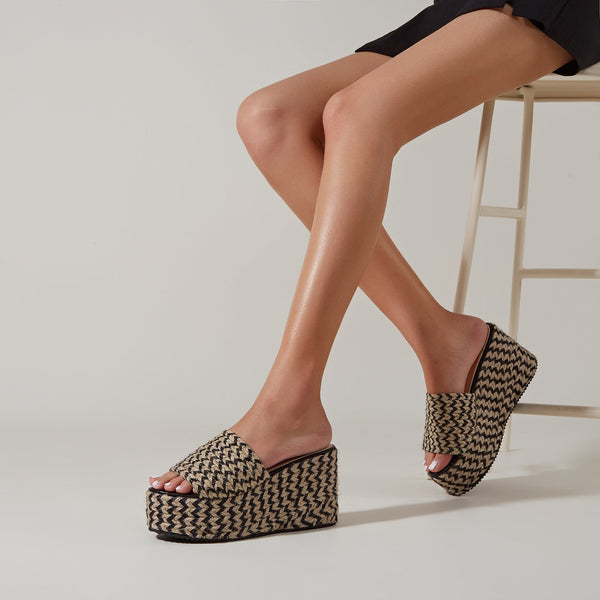 Weave Slippers Platform High Heels