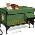 Weatherproof Heated Outdoor Cat House - Insulated Winter Shelter with Heating Pad