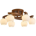 Willbuyshop Modern Chinese Walnut Wood Ceiling Light - 4-Head Rotating Bud