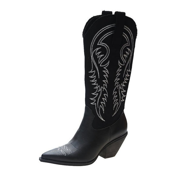 Women's Vintage Western Cowgirl Boots Knee High Riding Boots