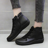 Round Toe Zipper Casual Ankle Boots for Bunions